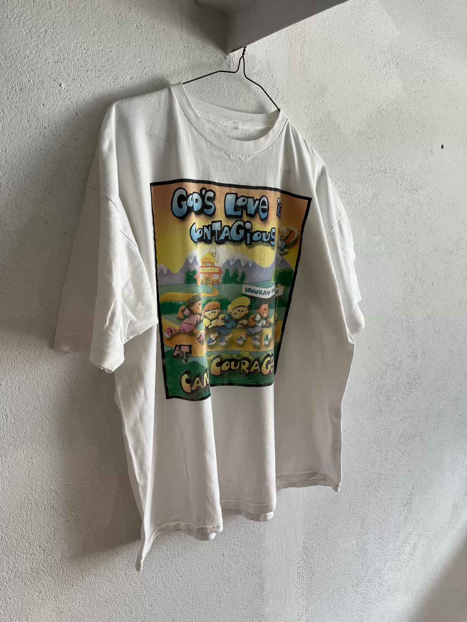 T-shirt God's love is contagious 90s T.40♀/L♂