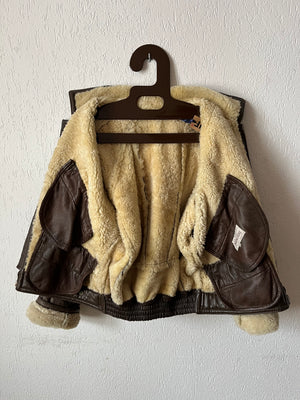 Veste peau lainée 80s T.38♀/M♂