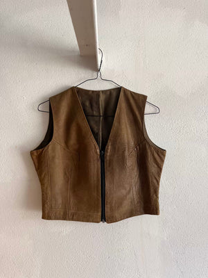 Gilet cuir 80s T.34-36♀