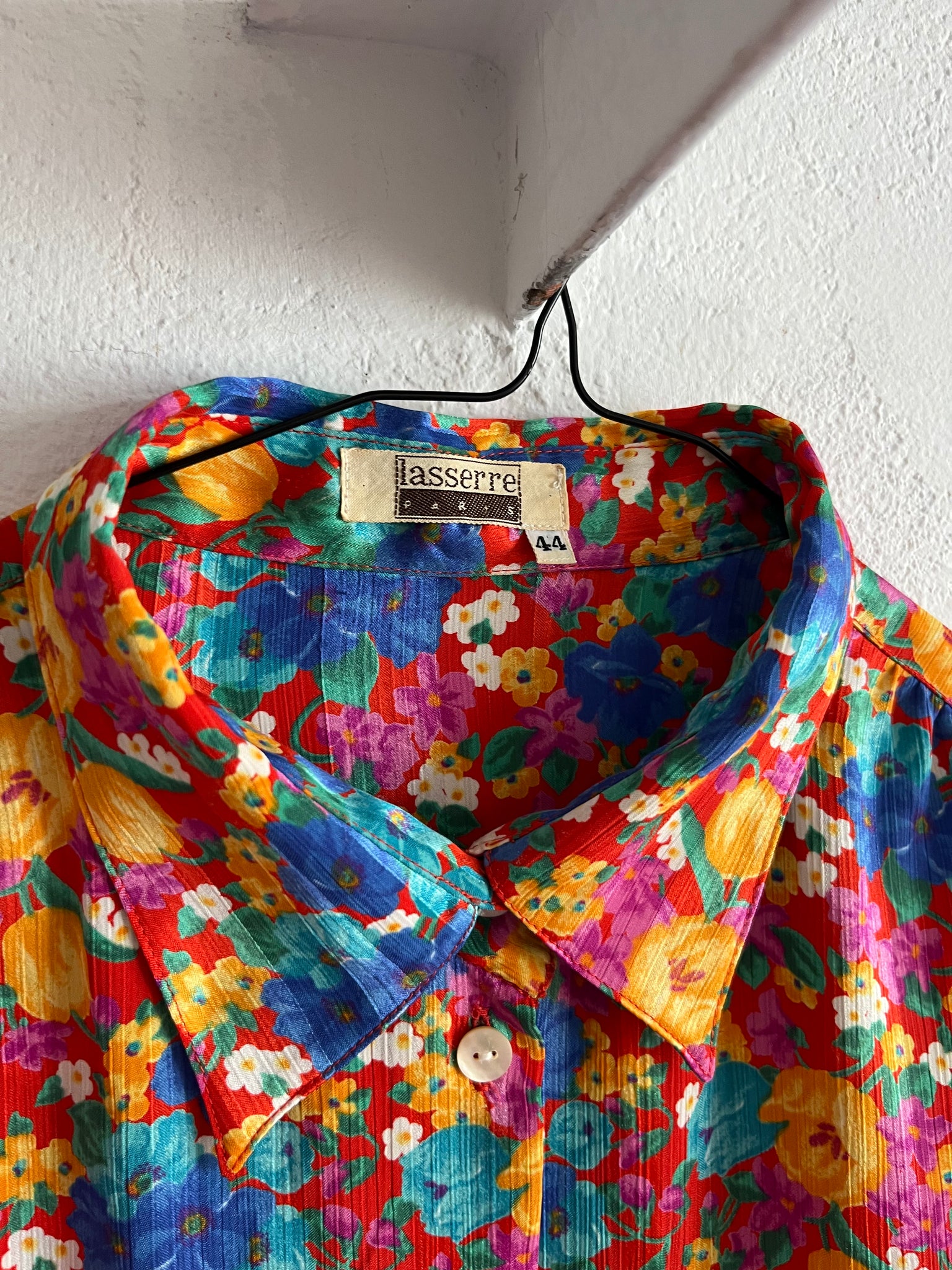 Blouse fleurs 80s T.38♀