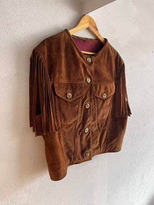 Veste daim franges 80s T.36♀