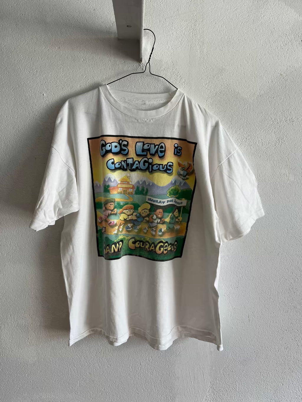 T-shirt God's love is contagious 90s T.40♀/L♂