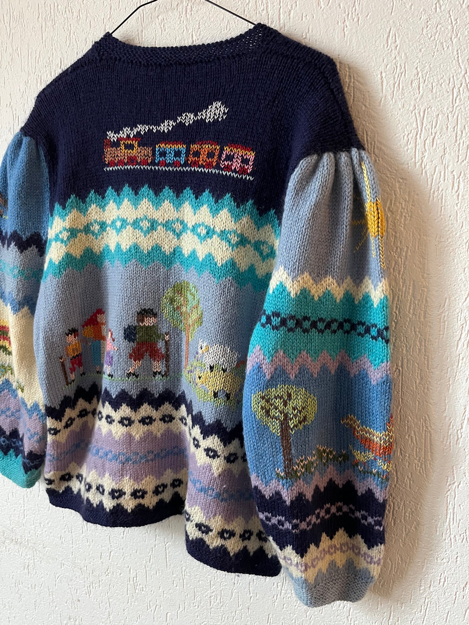 Cardigan tricoté main 80s T.38♀