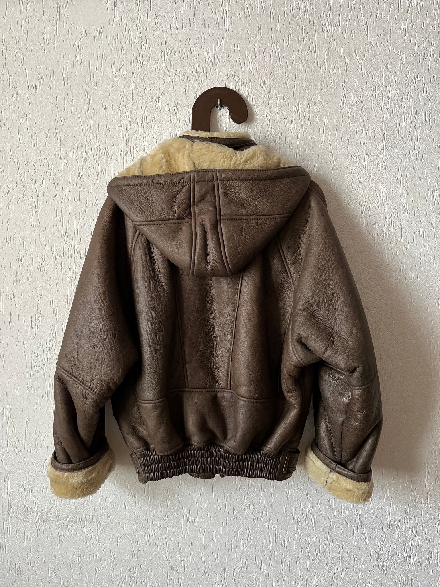 Veste peau lainée 80s T.38♀/M♂