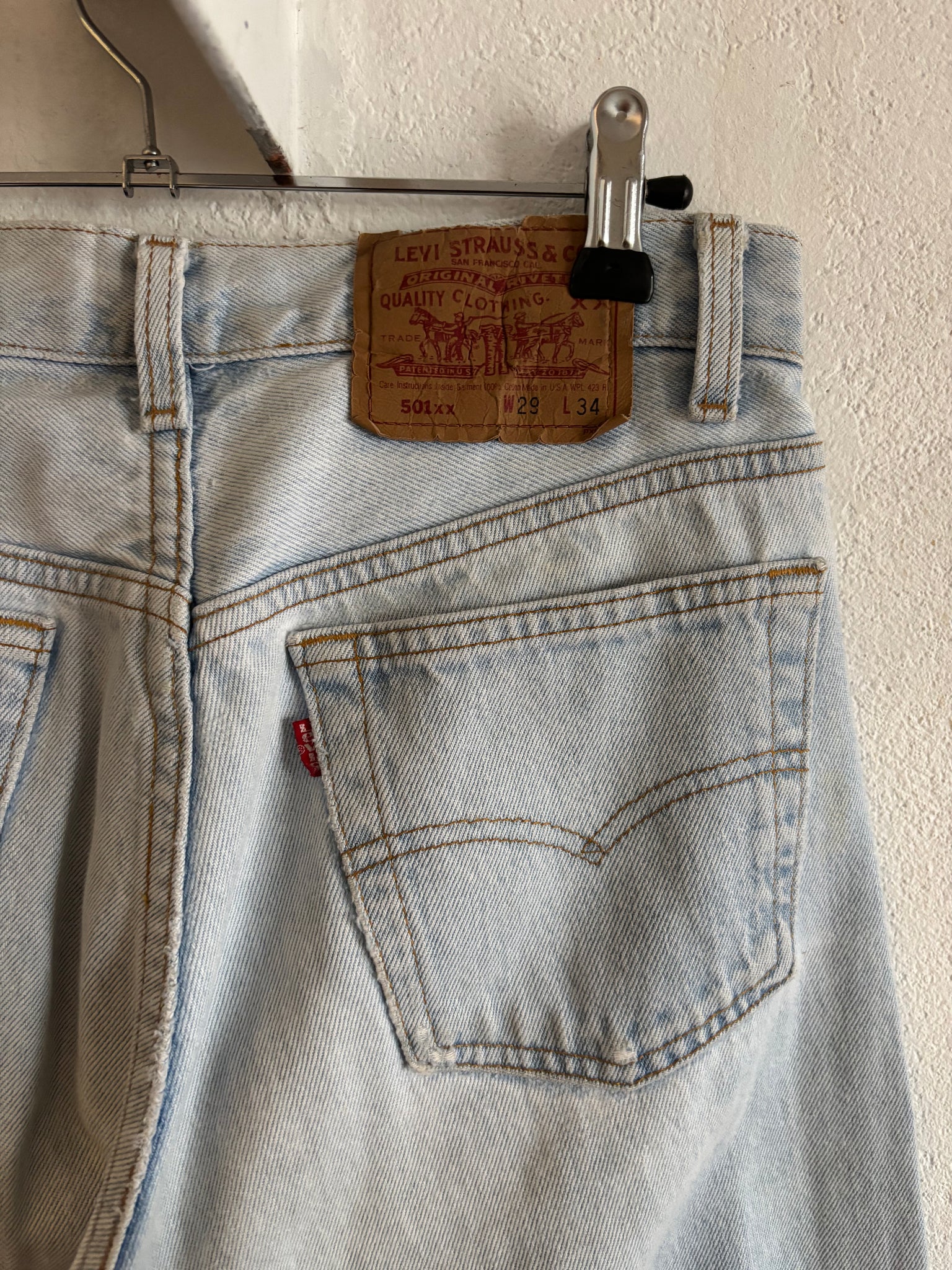 Levi's 501xx W29 L34 coupé 1992 Made in USA