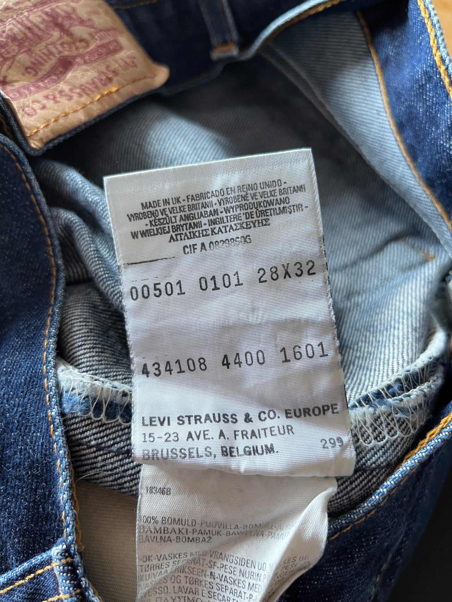 Levi's 501 W28L32 Made in UK 2000