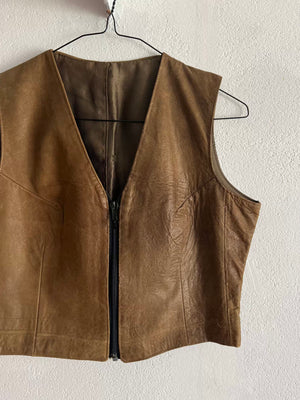 Gilet cuir 80s T.34-36♀