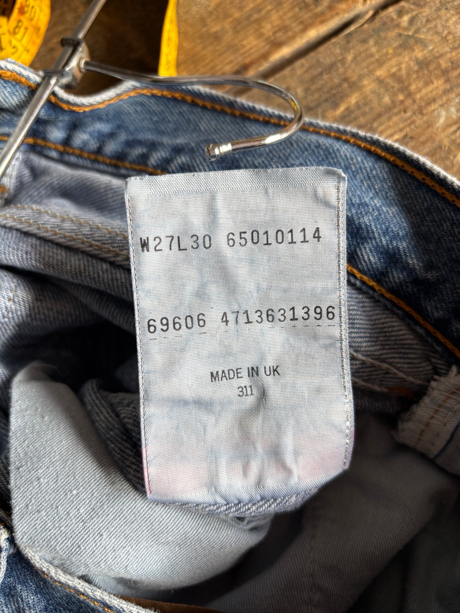 Levi's 501 W27 L30 1996 Made in UK