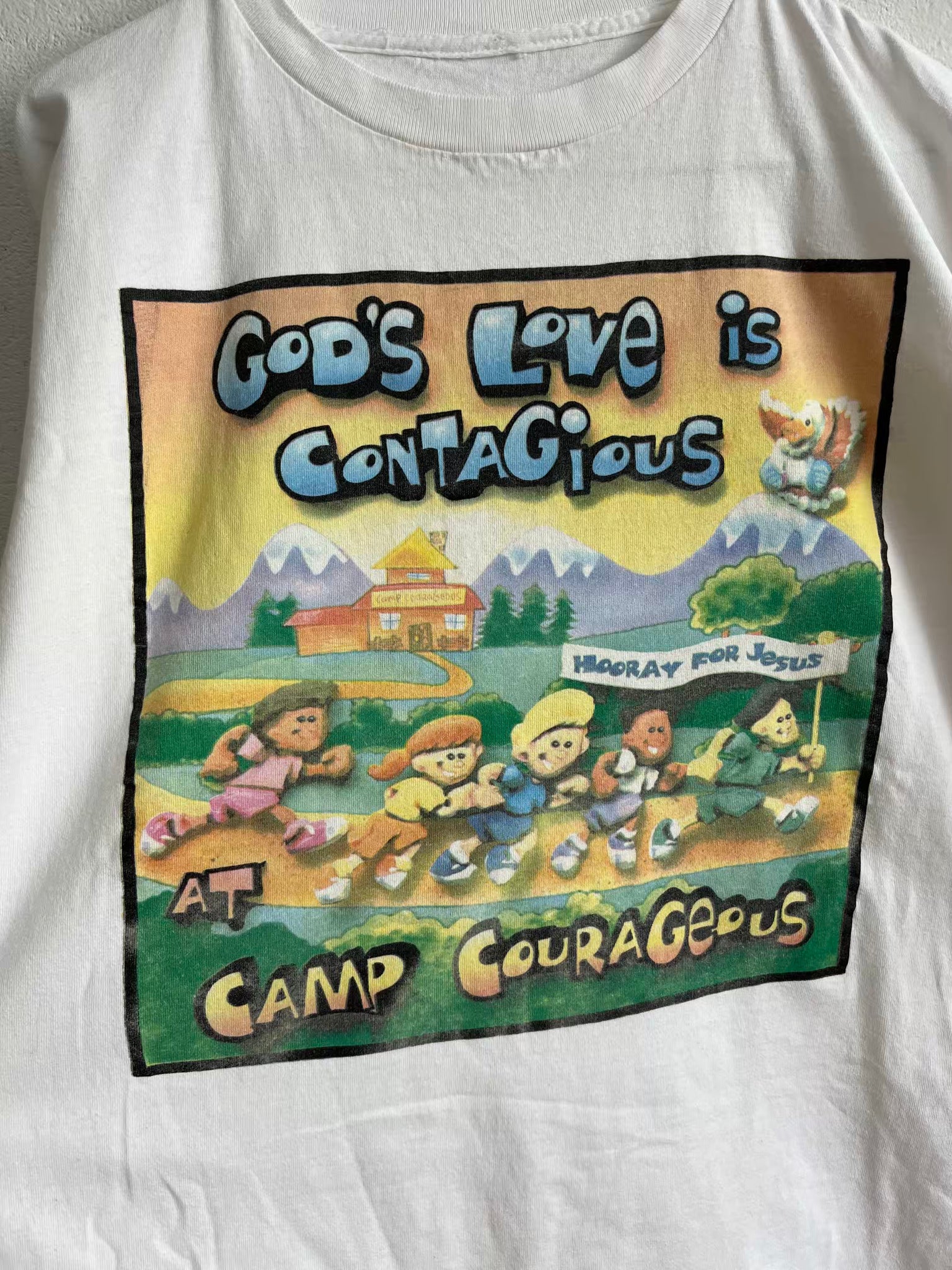 T-shirt God's love is contagious 90s T.40♀/L♂