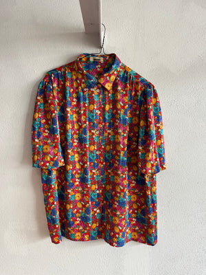 Blouse fleurs 80s T.38♀