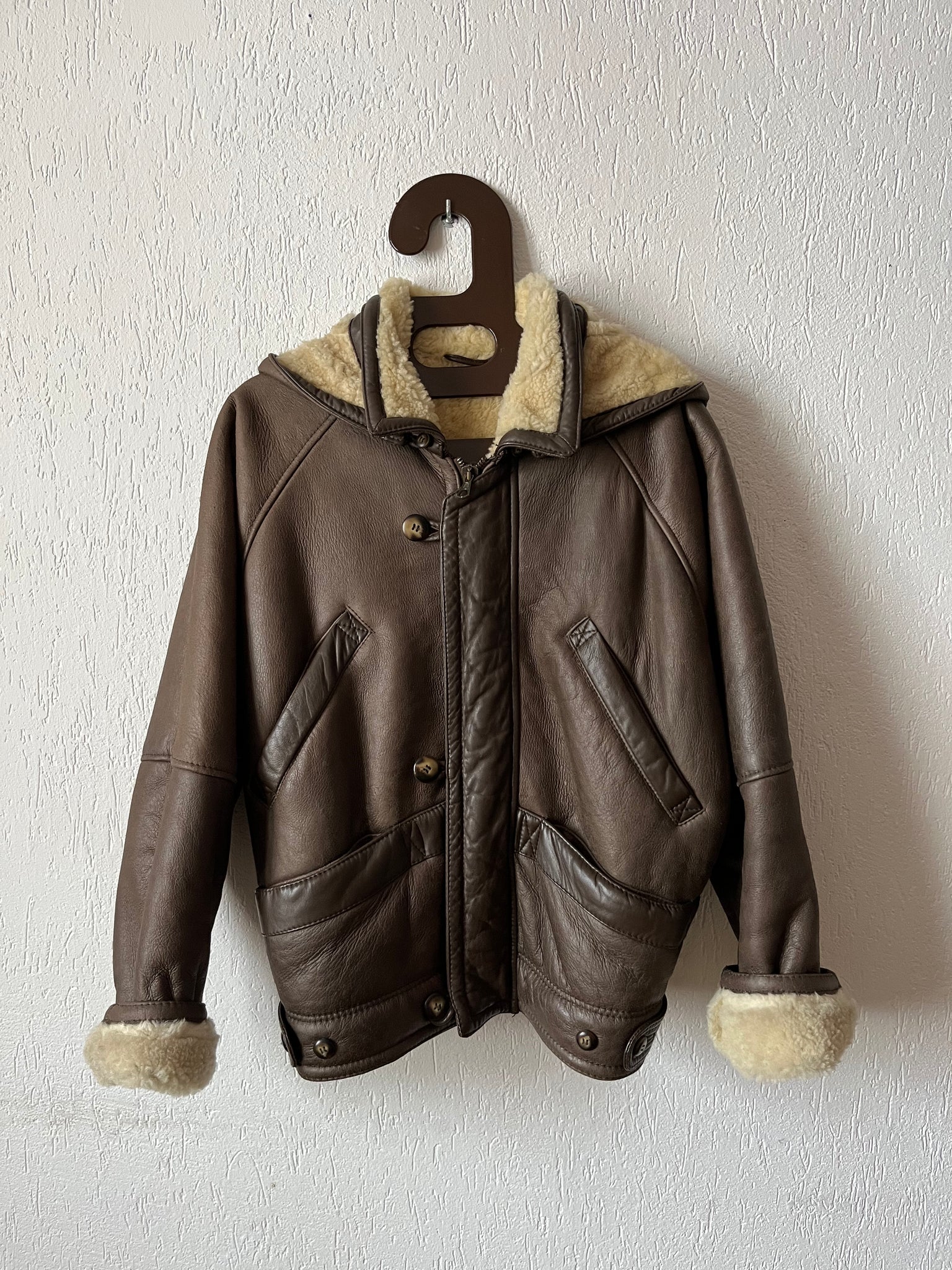 Veste peau lainée 80s T.38♀/M♂