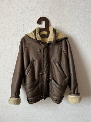 Veste peau lainée 80s T.38♀/M♂