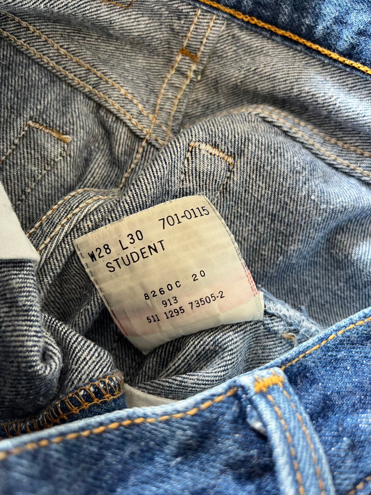 Levi's 501 STUDENT W28L30 Made in USA 1995