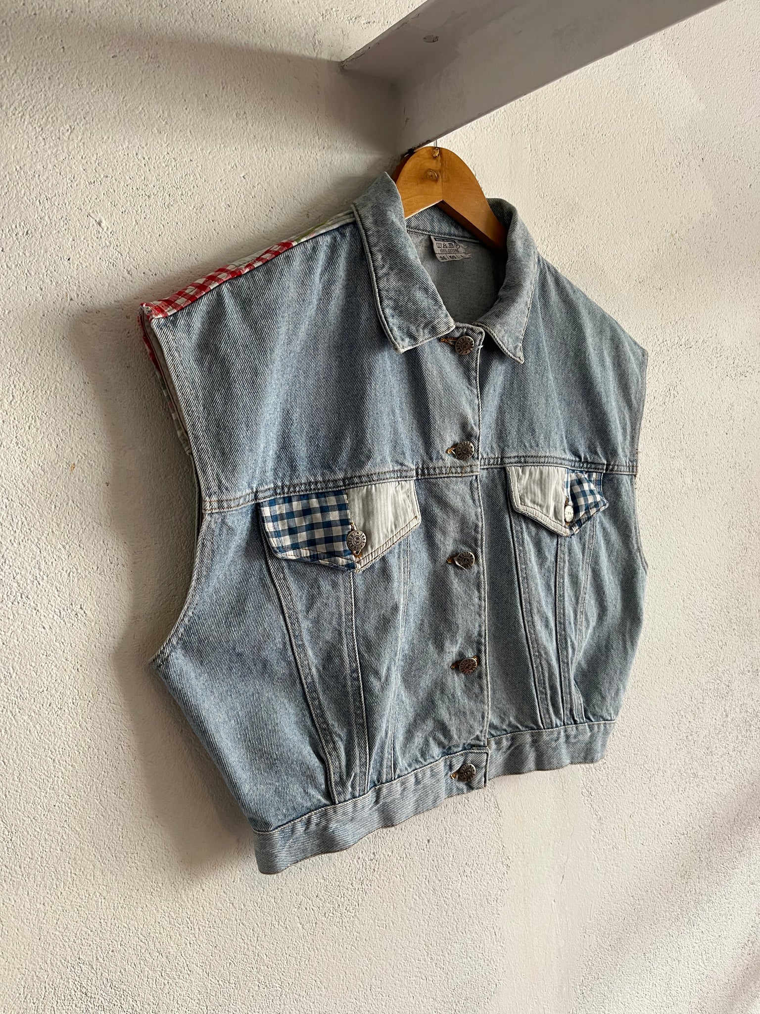 Veste jean patchwork 90s T.36♀