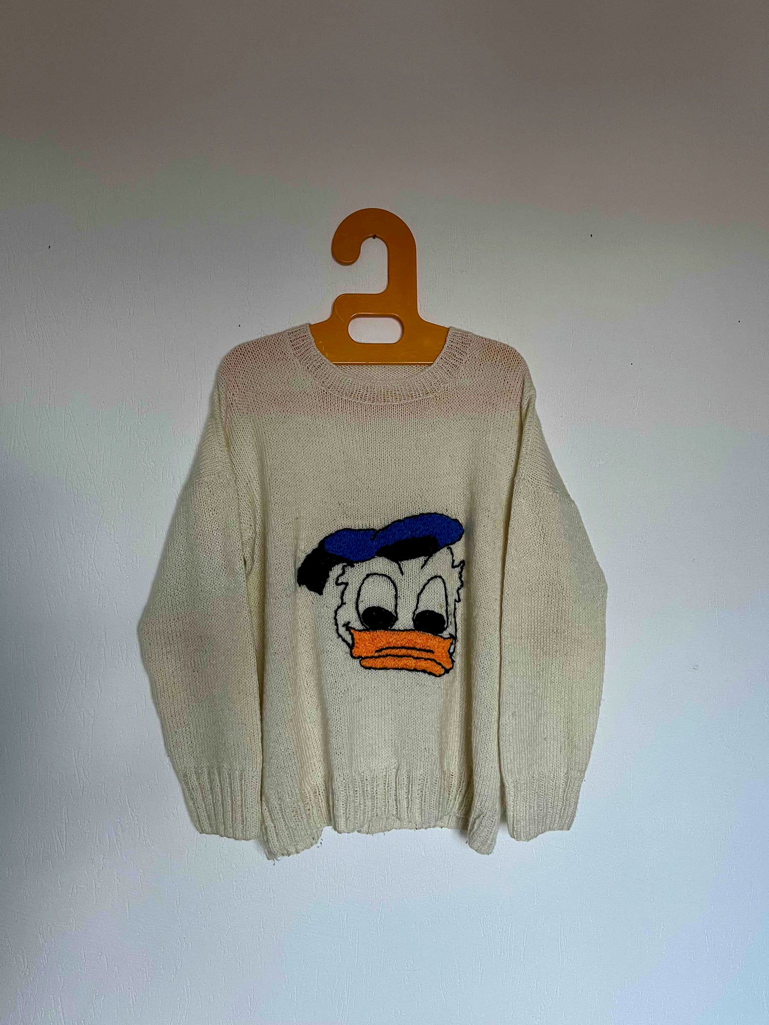 Pull tricoté main Donald Duck T.40-42♀/M-L♂