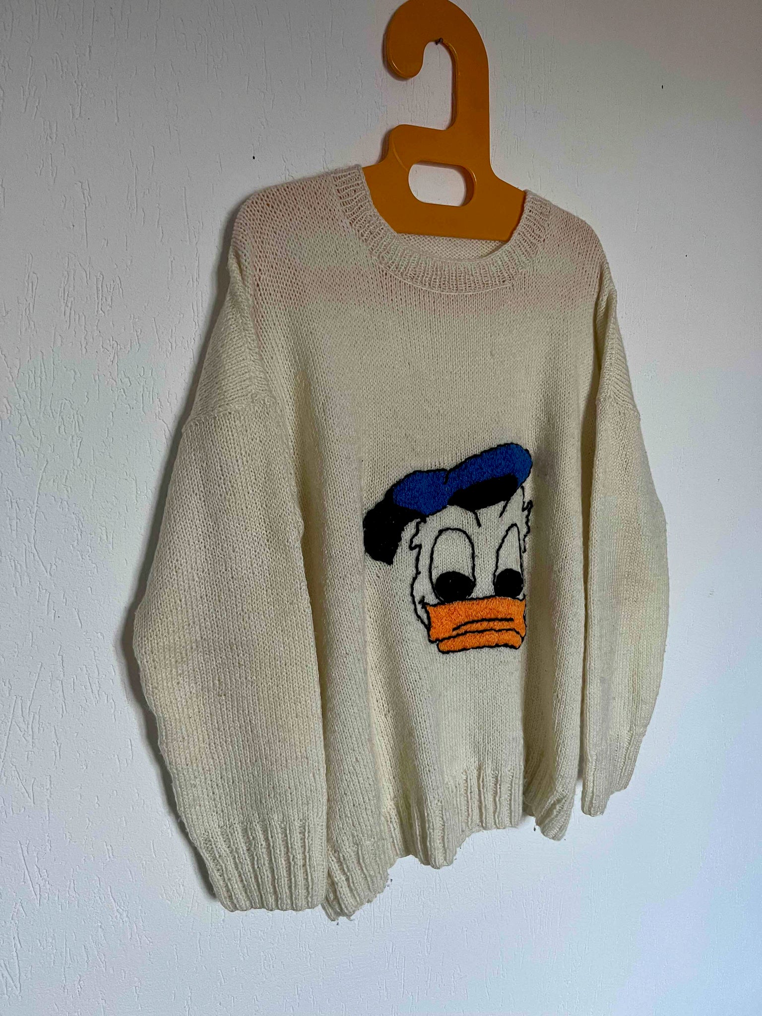 Pull tricoté main Donald Duck T.40-42♀/M-L♂