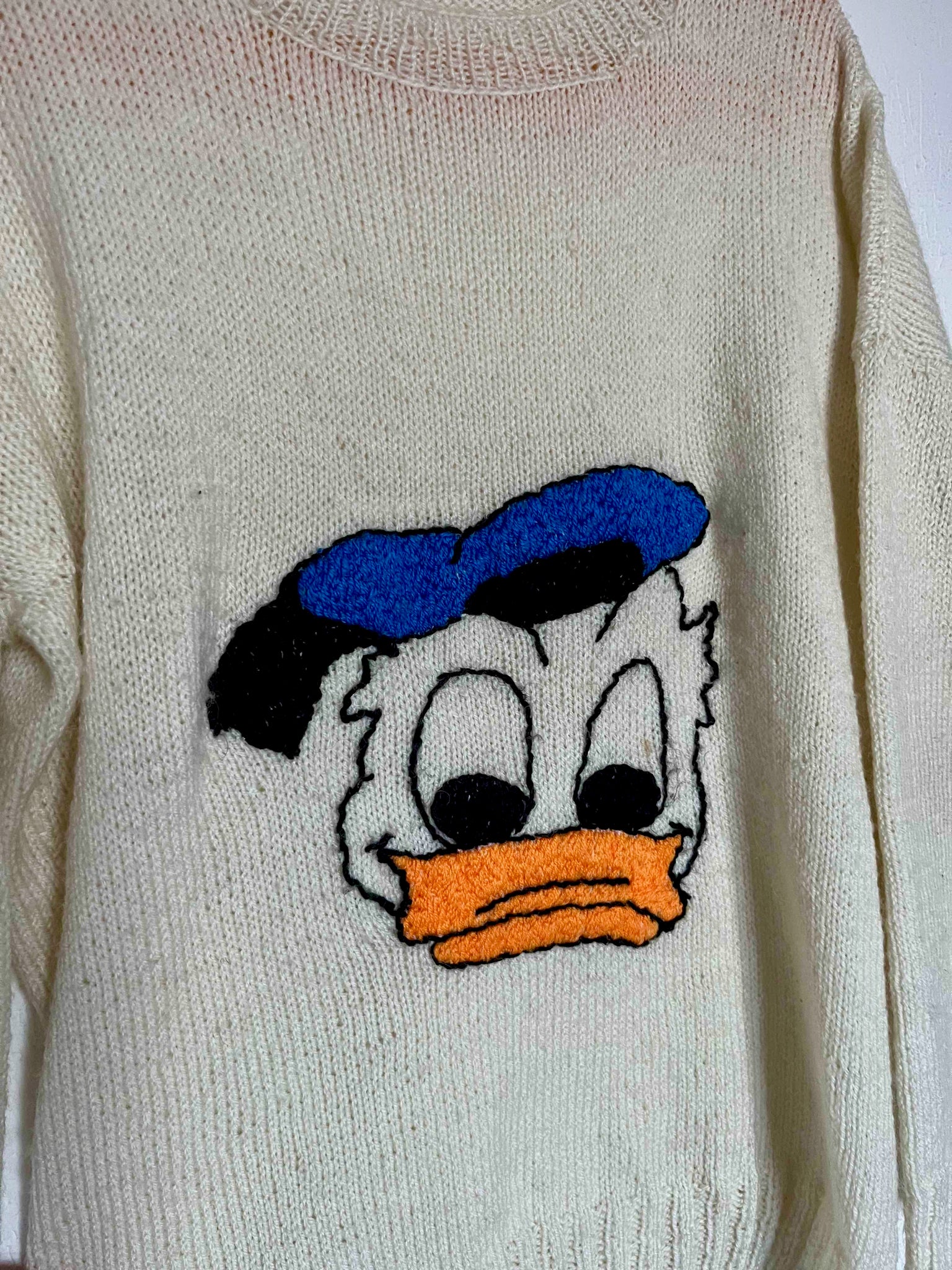 Pull tricoté main Donald Duck T.40-42♀/M-L♂