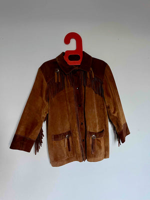 Veste indienne daim franges 80s T.36♀