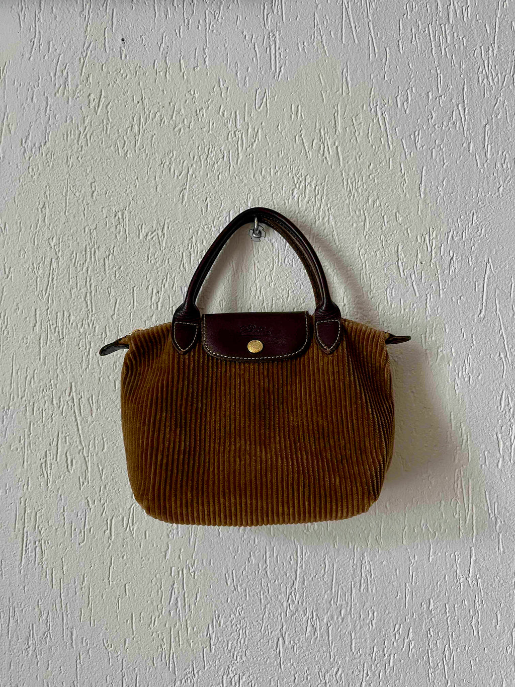 Petit sac Longchamp velours côtelé 00s