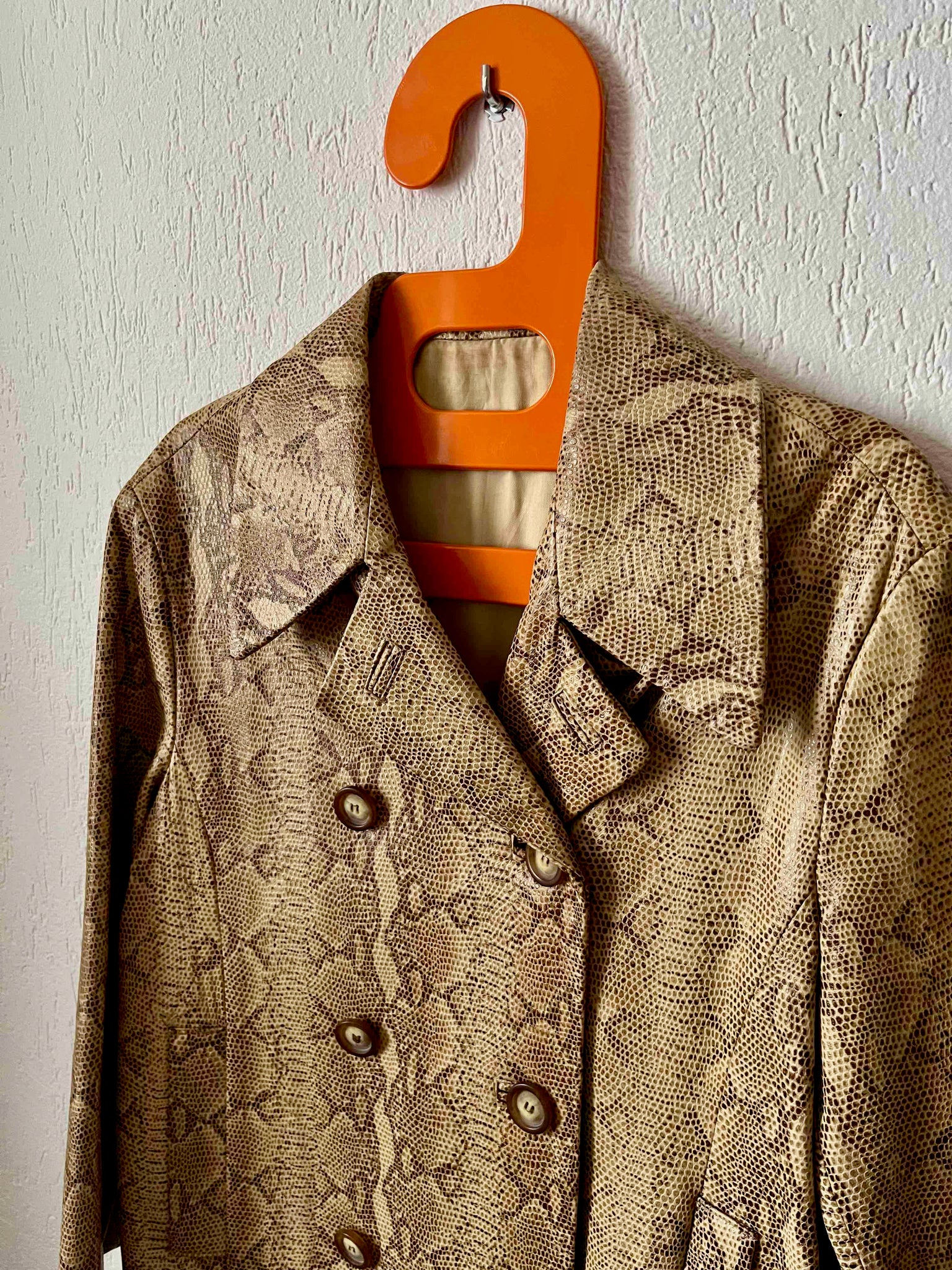 Veste cuir imitation serpent 80s T.38♀