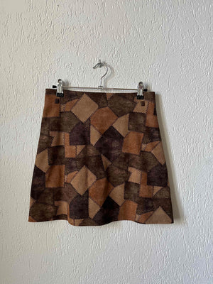 Mini-jupe suédine patchwork 90s T.36♀