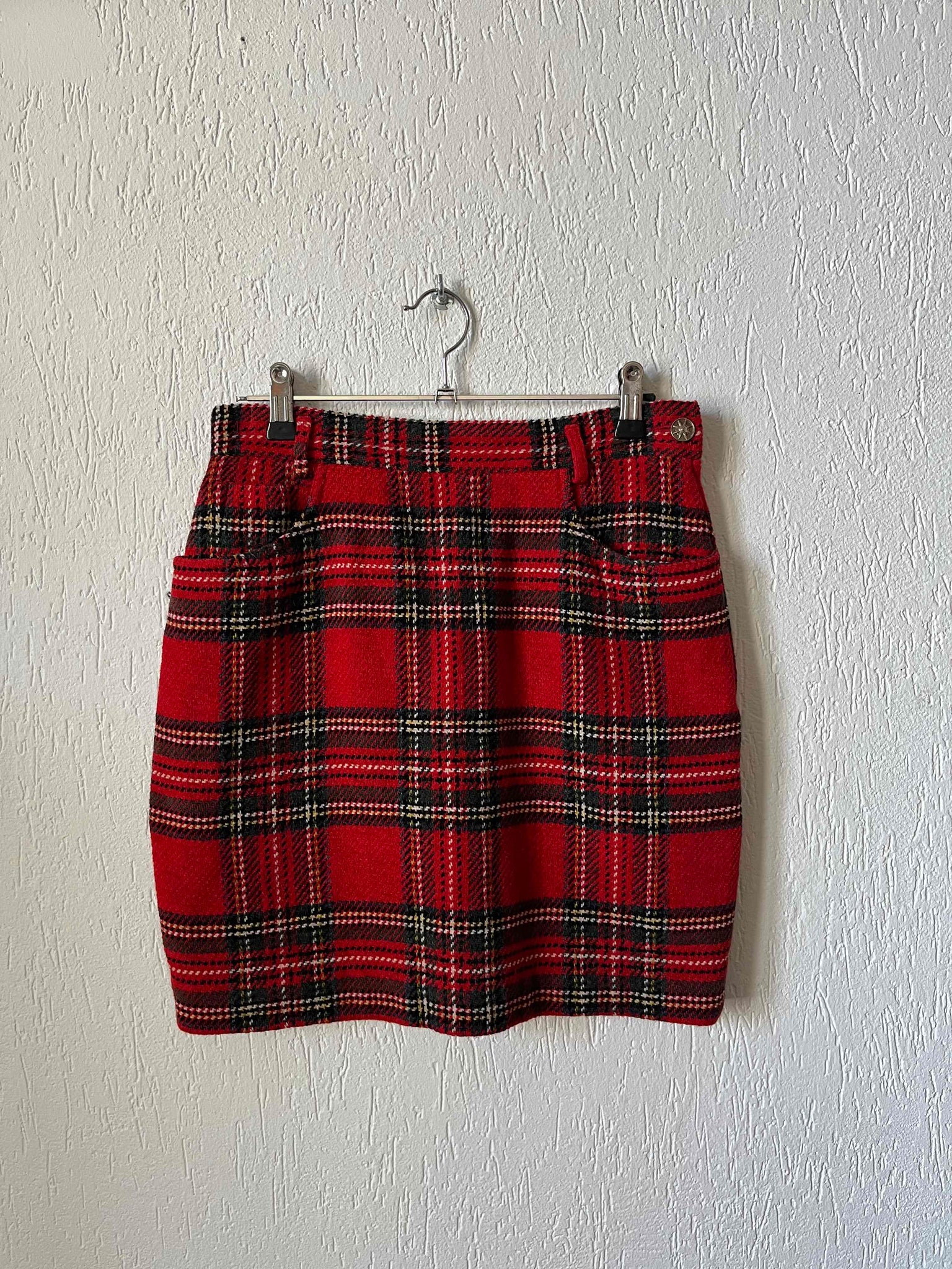 Mini-jupe laine tartan 90s T.36♀