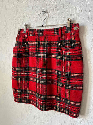 Mini-jupe laine tartan 90s T.36♀