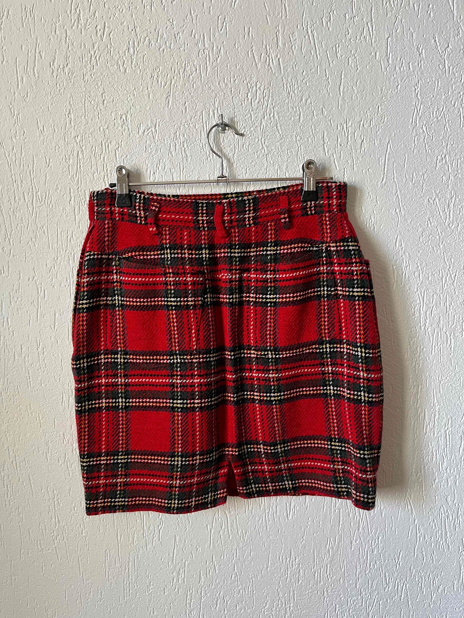 Mini-jupe laine tartan 90s T.36♀