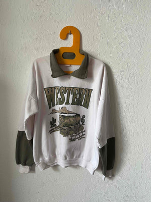 Sweat américain Western 80s T.38-40♀/M♂