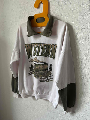 Sweat américain Western 80s T.38-40♀/M♂