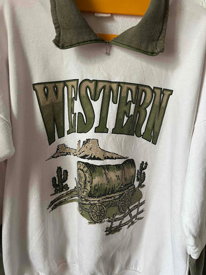 Sweat américain Western 80s T.38-40♀/M♂