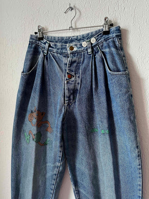 Jean mom taille haute 80s